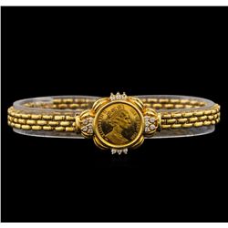 14KT Yellow Gold 0.52 ctw Diamond and Cubic Zirconia Coin Ensemble
