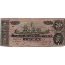 1864 $20 Confederate States of America Bank Note