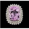 Image 2 : 32.78 ctw Kunzite and Diamond Ring - 14KT White Gold