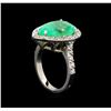 Image 4 : GIA Cert 5.49 ctw Emerald and Diamond Ring - 14KT White Gold