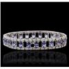 Image 2 : 14KT White Gold 11.25 ctw Tanzanite and Diamond Bracelet