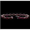 Image 3 : 14KT White Gold 18.18 ctw Ruby and Diamond Bracelet