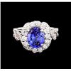 Image 2 : 14KT White Gold 1.93 ctw Tanzanite and Diamond Ring