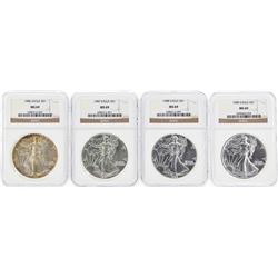 Set of 1986-1989 $1 American Silver Eagle Coins NGC MS69