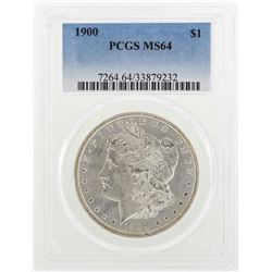 1900 $1 Morgan Silver Dollar Coin PCGS MS64