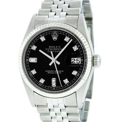 Rolex Mens Stainless Steel Datejust Wristwatch