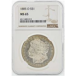 1885-O $1 Morgan Silver Dollar Coin NGC MS65