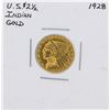 Image 1 : 1928 $2 1/2 Indian Head Quarter Eagle Gold Coin