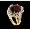 Image 4 : 14KT Yellow Gold 6.84ctw Ruby and Diamond Ring