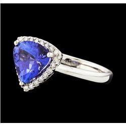 14KT White Gold 2.08ctw Tanzanite and Diamond Earrings