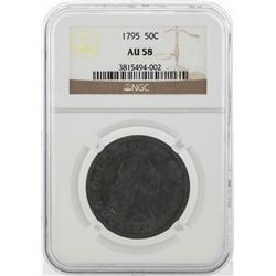 1795 Flowing Hair Half Dollar Coin NGC AU58