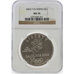 2002-P $1 Salt Lake Olympics Silver Coin NGC MS70
