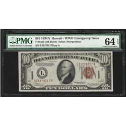 1934A $10 Federal Reserve Emergency Hawaii Note PMG Choice Uncirculated 64EPQ