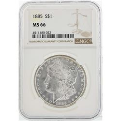 1885 $1 Morgan Silver Dollar Coin NGC MS66