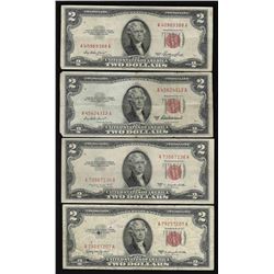 Lot of (4) 1953/A/B/C $2 Legal Tender Notes