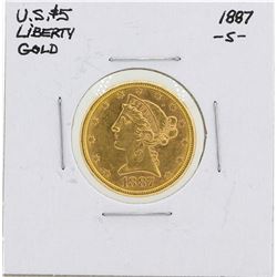 1887-S $5 Liberty Head Half Eagle Gold Coin