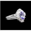 Image 1 : 14KT White Gold 1.67ct Tanzanite and Diamond Ring
