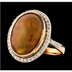 14KT Rose Gold 8.56ct Opal and Diamond Ring