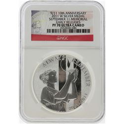 2011-W 9/11 10th Anniversary Silver Medal NGC PF70 Ultra Cameo Early Release