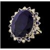 Image 1 : 14KT White Gold 34.61ctw Sapphire and Diamond Ring