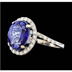 14KT White Gold 5.13ct Tanzanite and Diamond Ring