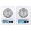 Image 2 : Set of 2005-2006 $1 American Silver Eagle First Day of Issue Coins ICG MS70