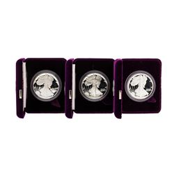 1986-1988 1oz American Silver Eagle Proof Coins with Box