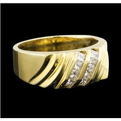 14KT Yellow Gold 0.70ctw Mens Wedding Ring