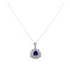 Image 1 : 14KT White Gold 3.88ct Tanzanite and Diamond Pendant With Chain