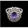 Image 2 : 14KT White Gold 2.18ct Tanzanite and Diamond Ring