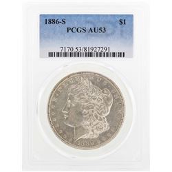 1886-S $1 Morgan Silver Dollar Coin PCGS AU53