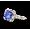 Image 1 : 14KT White Gold 2.16ct Tanzanite and Diamond Ring