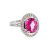 Image 1 : 14KT White Gold 5.00ct Pink Topaz and Diamond Ring