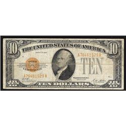 1928 $10 Gold Certificate Note