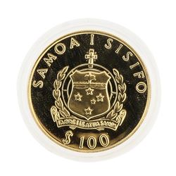 1988 Gold Western Samoa 100 Tala Kon Tiki Gold Coin