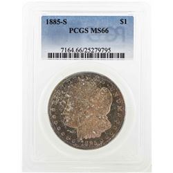 1885-S $1 Morgan Silver Dollar Coin PCGS MS66