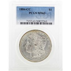 1884-CC $1 Morgan Silver Dollar Coin PCGS MS63