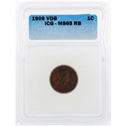 1909-VDB Lincoln Wheat Penny ICG MS65RB