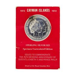 1972 Cayman Islands $25 Sterling Silver Coin