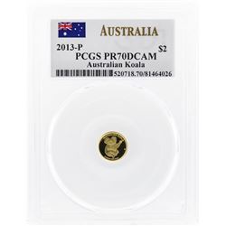 2013-P $2 Australian Koala Gold Coin PCGS PR70DCAM