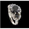 Image 4 : 14KT White Gold 7.40ctw Black Diamond Ring