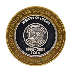 .999 Silver Las Vegas Club $10 Casino Gaming Token Limited Edition
