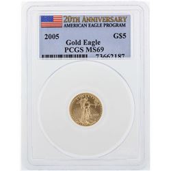 2005 $5 American Gold Eagle Coin PCGS MS69