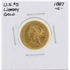 Image 1 : 1887-S $5 Liberty Head Half Eagle Gold Coin