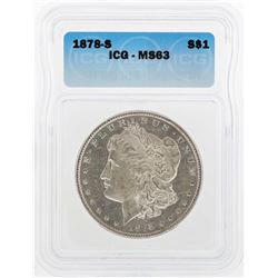 1878-S $1 Morgan Silver Dollar Coin ICG MS63