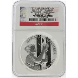 2011-W 9/11 10th Anniversary Silver Medal NGC PF70 Ultra Cameo Early Release