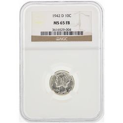 1942-D Mercury Silver Dime Coin NGC MS65 FB