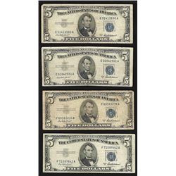 Lot of (4) 1953A $5 Silver Certificate Notes