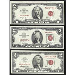 Lot of (3) 1963 $2 Legal Tender Notes