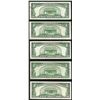 Image 2 : Lot of (5) 1934D $5 Silver Certificate Notes